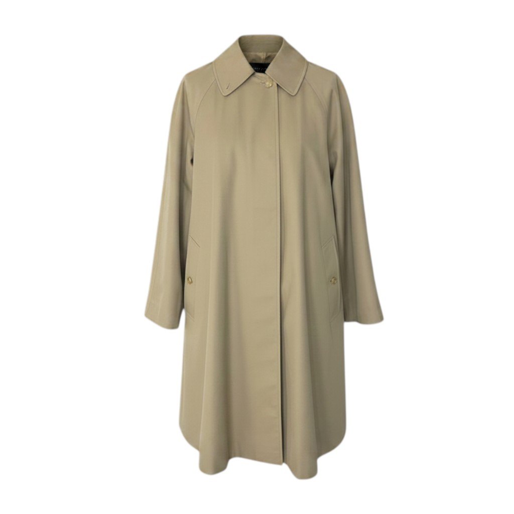 86e1 Burberrys バーバリー 英国製 ステンカラーコート ロングコート ノバチェック  ベージュ レディース 女性服u02t