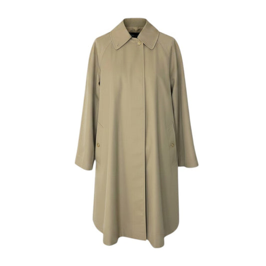 86e1 Burberrys バーバリー 英国製 ステンカラーコート ロングコート ノバチェック  ベージュ レディース 女性服u02t