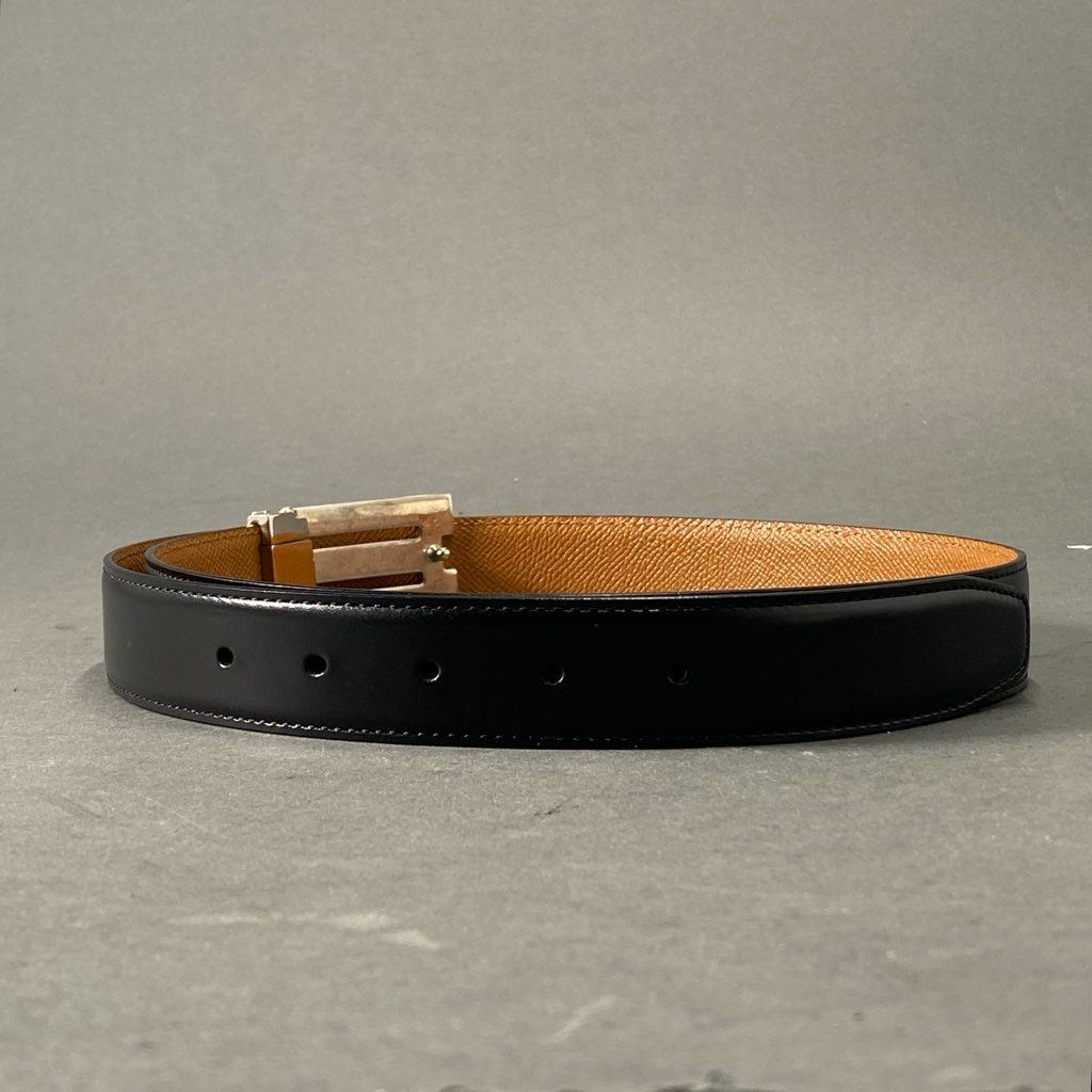 d2 BVLGARI ブルガリ レザーベルト Leather Belt ブラック メタルバックル 紳士用 ビジネス フォーマル 小物