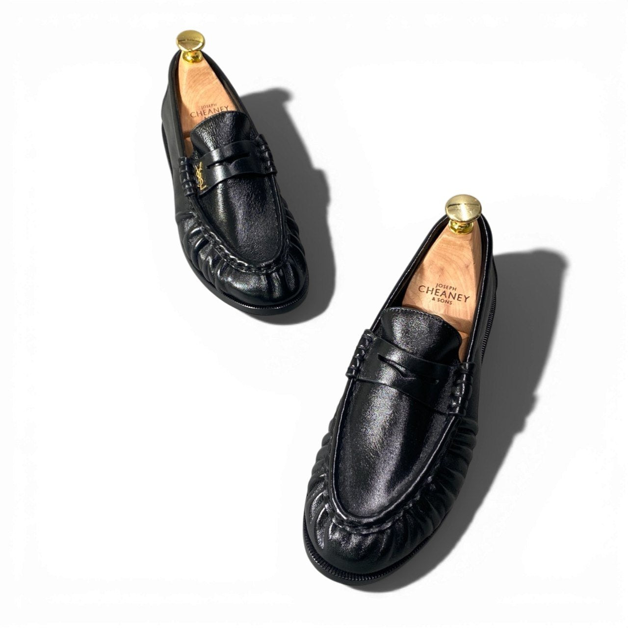 c17 【未使用】SAINT LAURENT サンローラン ル ローファー サイズ37 ブラック ソフトシャイニーレザー レディース 靴 レザーシューズk02i