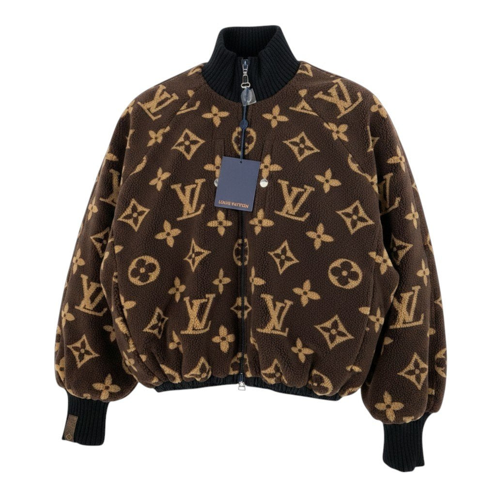Ii4 【新品保管品】LOUIS VUITTON リバーシブル モノグラム ボアジャケット 36サイズ ブラウン レディース 女性用u02t