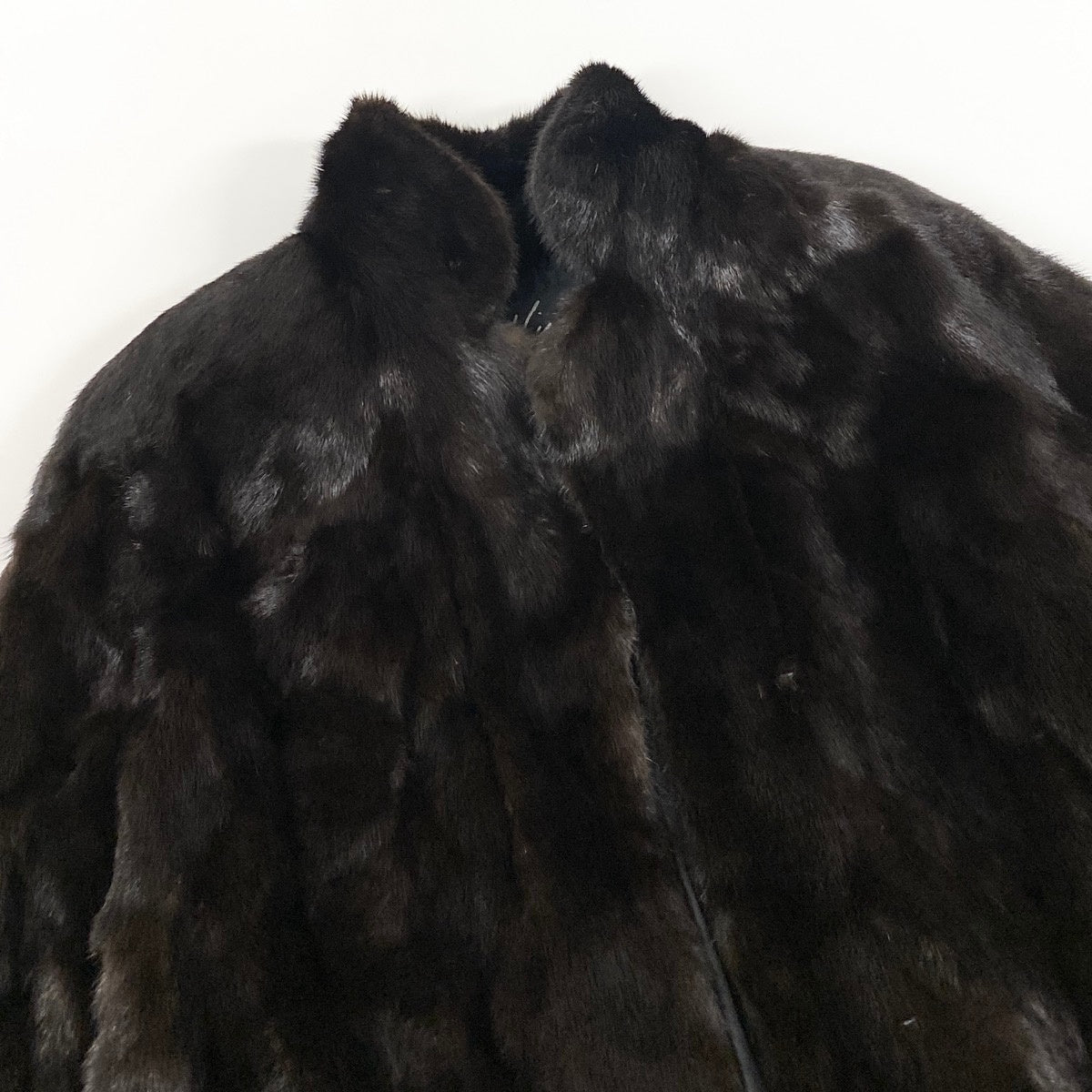 25g8 CANADA Majestic Mink 裾フレア × 袖段 マホガニーミンク ファーコート サイズF ブラウン 最高級本毛皮 Mink Fur Coatt18r