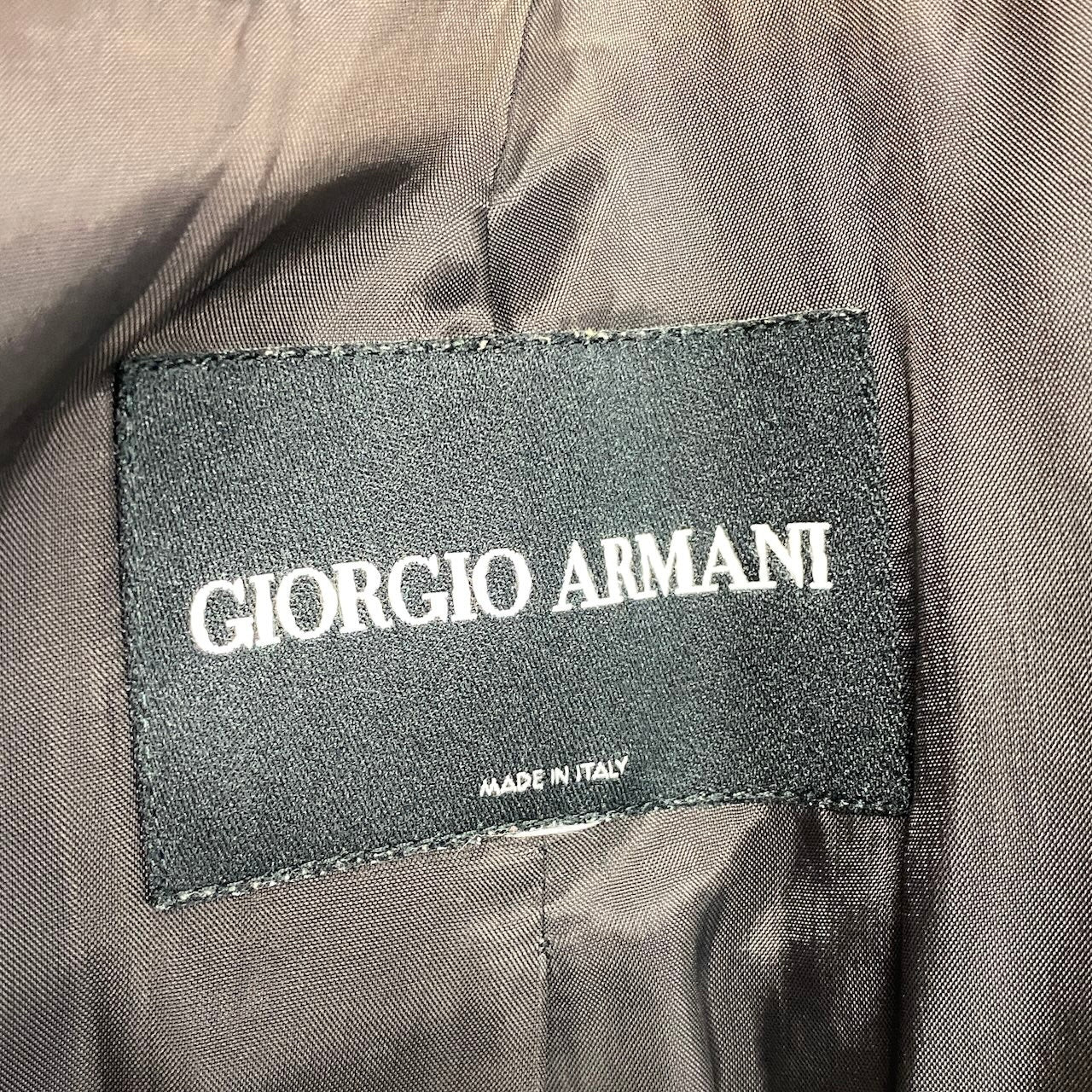 5h28 GIORGIO ARMANI ジョルジオアルマーニ BORGO21 テーラードジャケット ストライプ柄 ロゴボタン ブラウン系 レディース女性用u02t