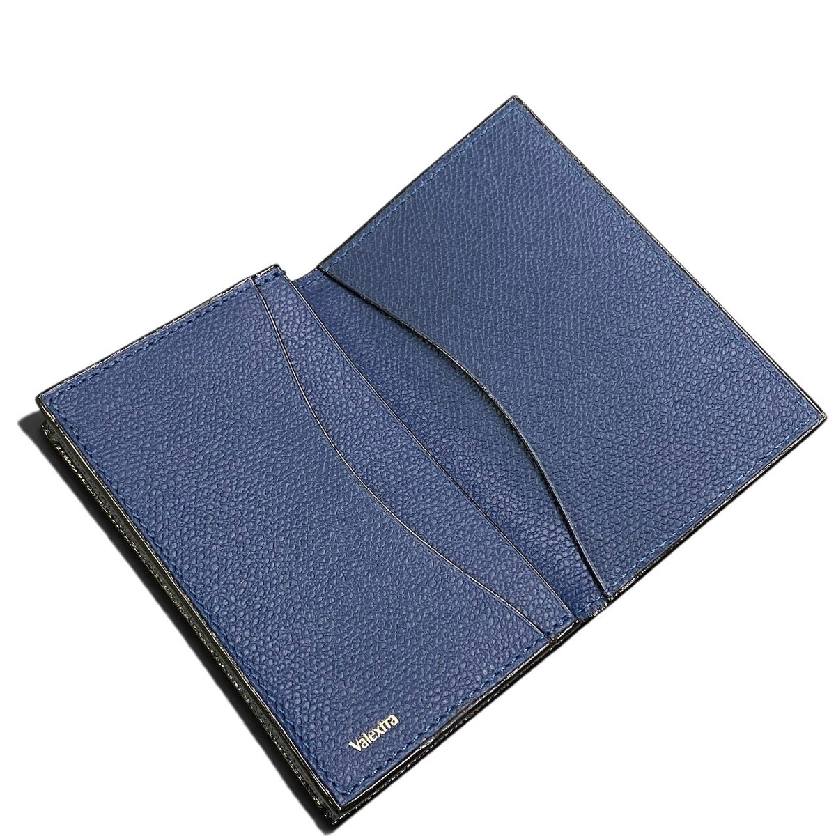 i13 【未使用新品】 Valextra ヴァレクストラ カードケース 名刺入れ 型押しレザー ネイビー メンズ 紳士用k02i