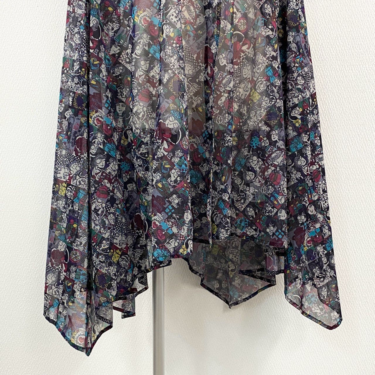 2k19《美品》 TOKUKO 1er VOL トクコプルミエヴォル ロングワンピース シャツワンピース 前開き 総柄プリント Aライン 9 マルチカラー ポリエステル レディースu02t