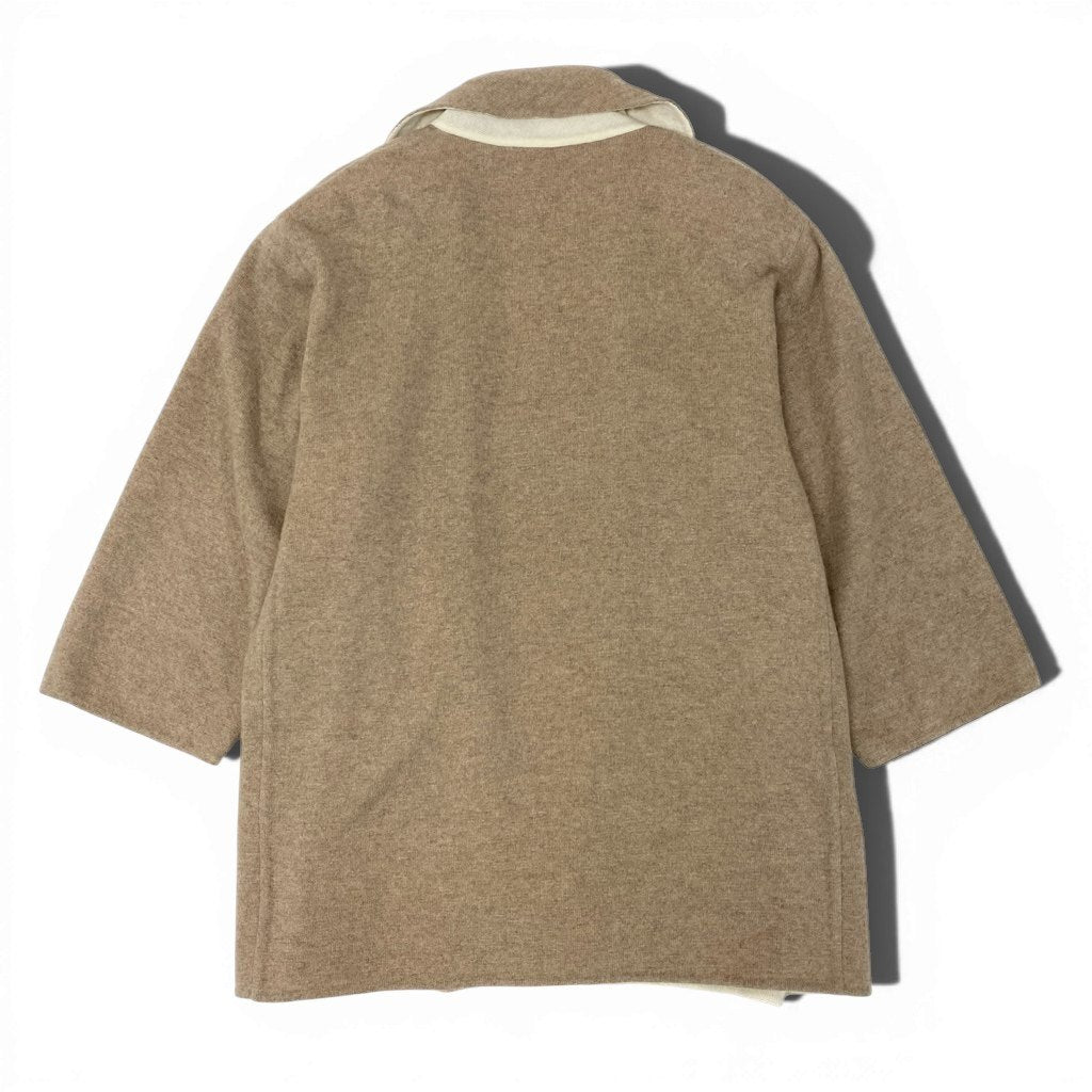 3l27《美品》 AGNONA アニオナ カシミヤ × シルク カーディガンコート サイズ44 ベージュ 画像参照 CASHMERE SILK COATt18r