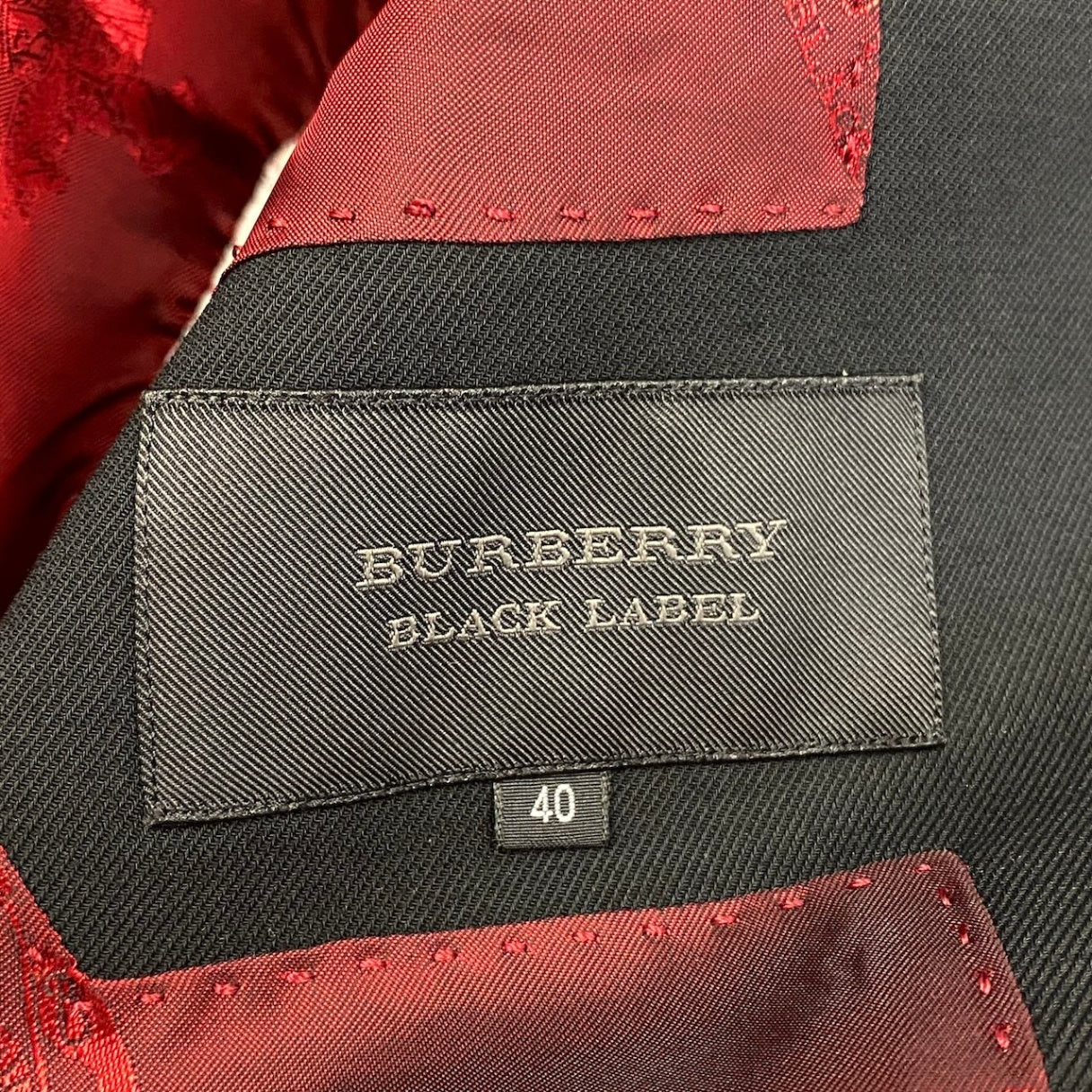 6h28 BURBERRY BLACK LABEL バーバリー ブラックレーベル テーラードジャケット 裏地ロゴ総柄 サイズ40 ブラック レディースo07t