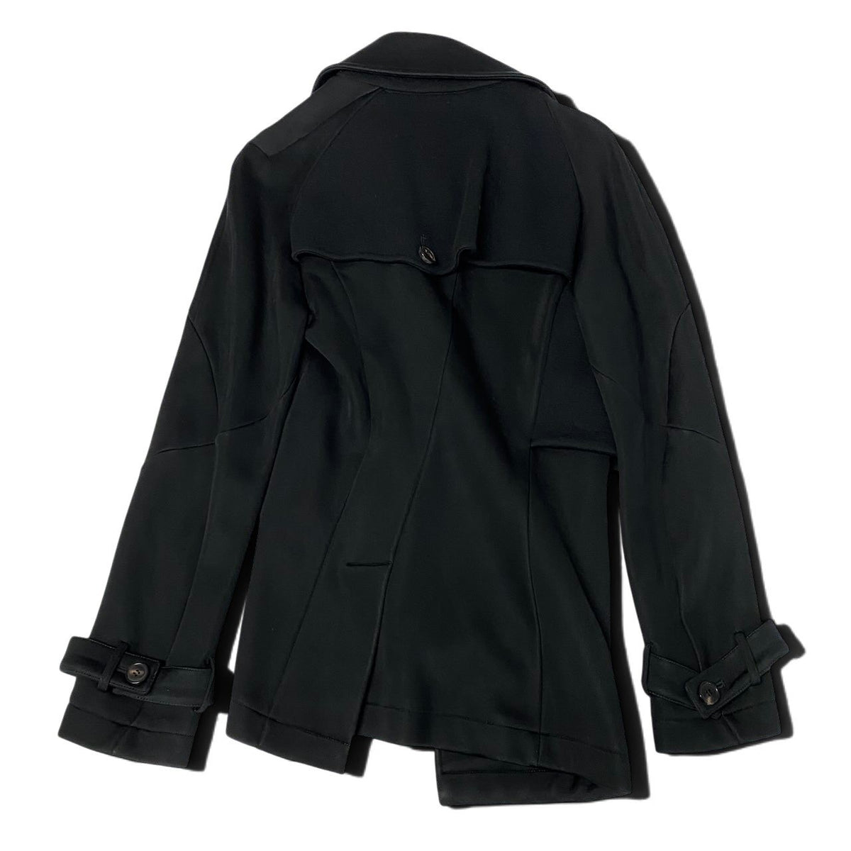 j29 【美品】BALENCIAGA 2009年 ニコラ期 異素材切替ジャケット フランス製 36サイズ ブラック レディース 女性用k02i