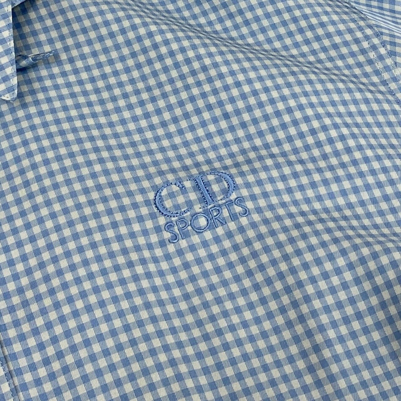 Ic27 Christian Dior クリスチャンディオール フーディージャケット ギンガムチェック フード取り外し可 CDロゴ刺繍 Lサイズ ホワイト ブルー 画像参照 レディース 女性用u02t