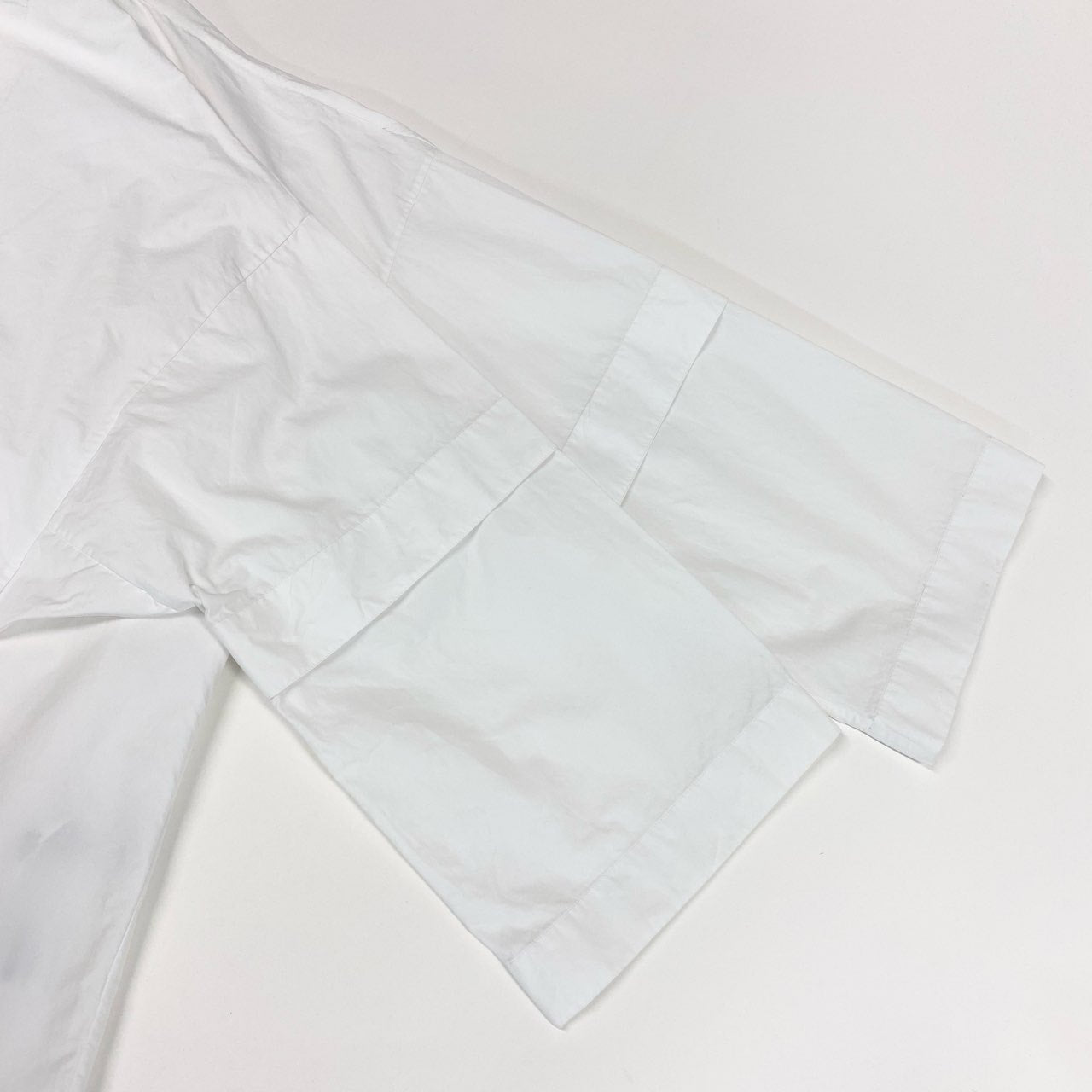 Eb2《美品》 JIL SANDER ジルサンダー ギャザーネック オーバーサイズ シャツ ブラウス トップス JSPP602306 36 ホワイト コットン レディースu02t