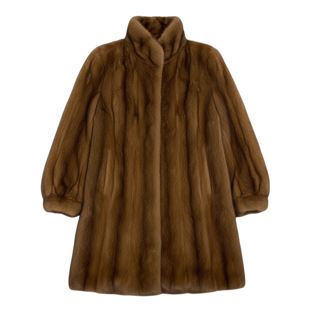 36j7 nakamura fur パステルミンク ファーコート サイズ9-11 茶系 本毛皮 Mink Fur Coat リアルファーt18r