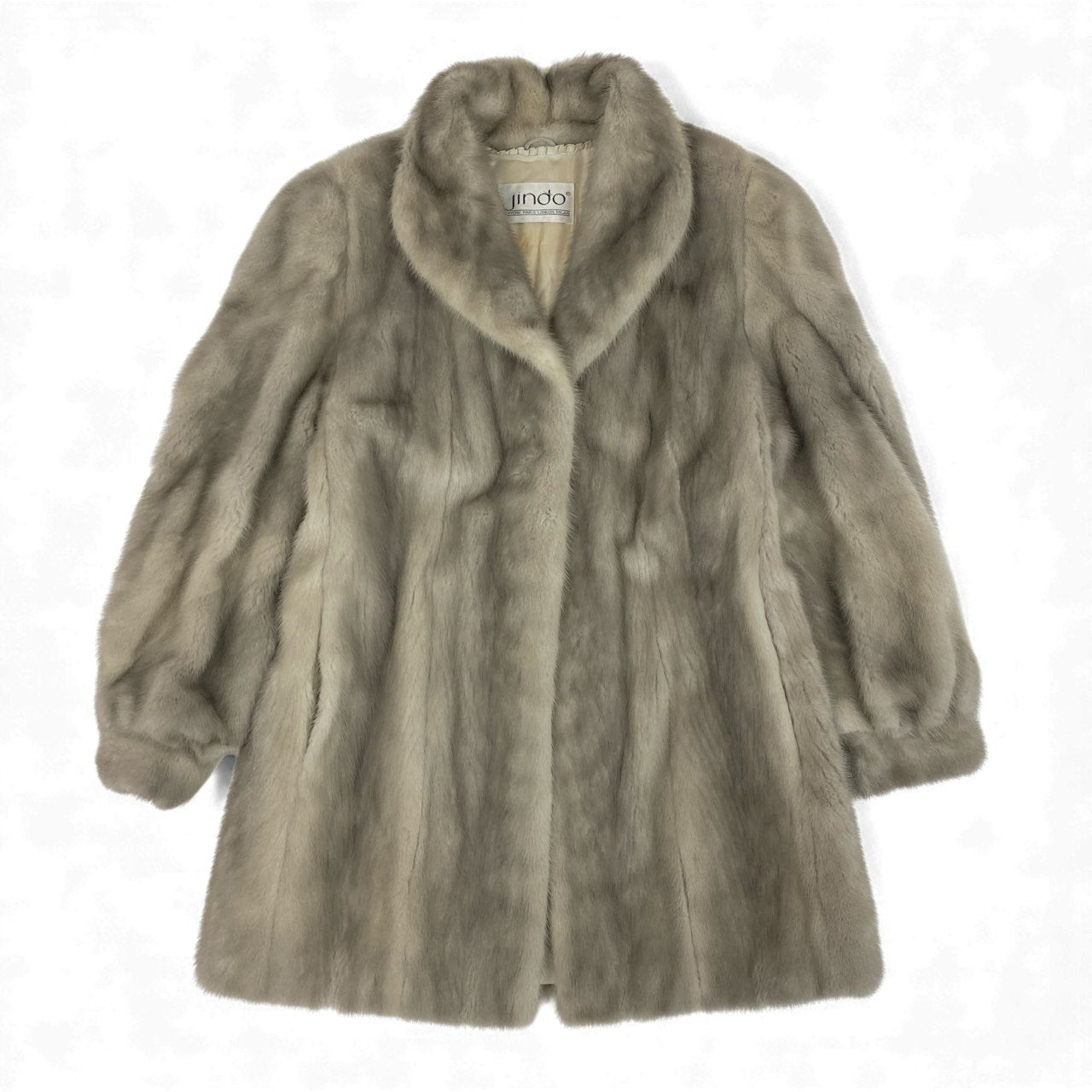 49L4 SAGA MINK サガミンク 銀サガ サファイアミンク セミロングコート シルバー グレー 最高級本毛皮 MINK FUR リアルファーt18r