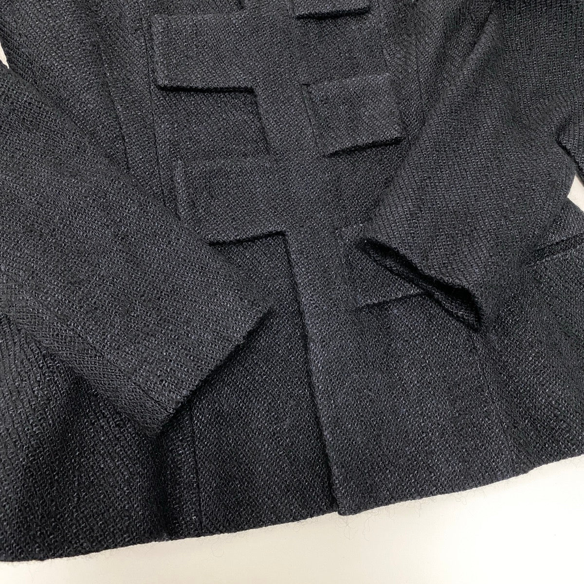 Af25 Yohji Yamamoto femme ヨウジヤマモト スナップボタン 中綿ジャケット ウールシルクブレンド FE-J05-149 ブラック レディースo07t