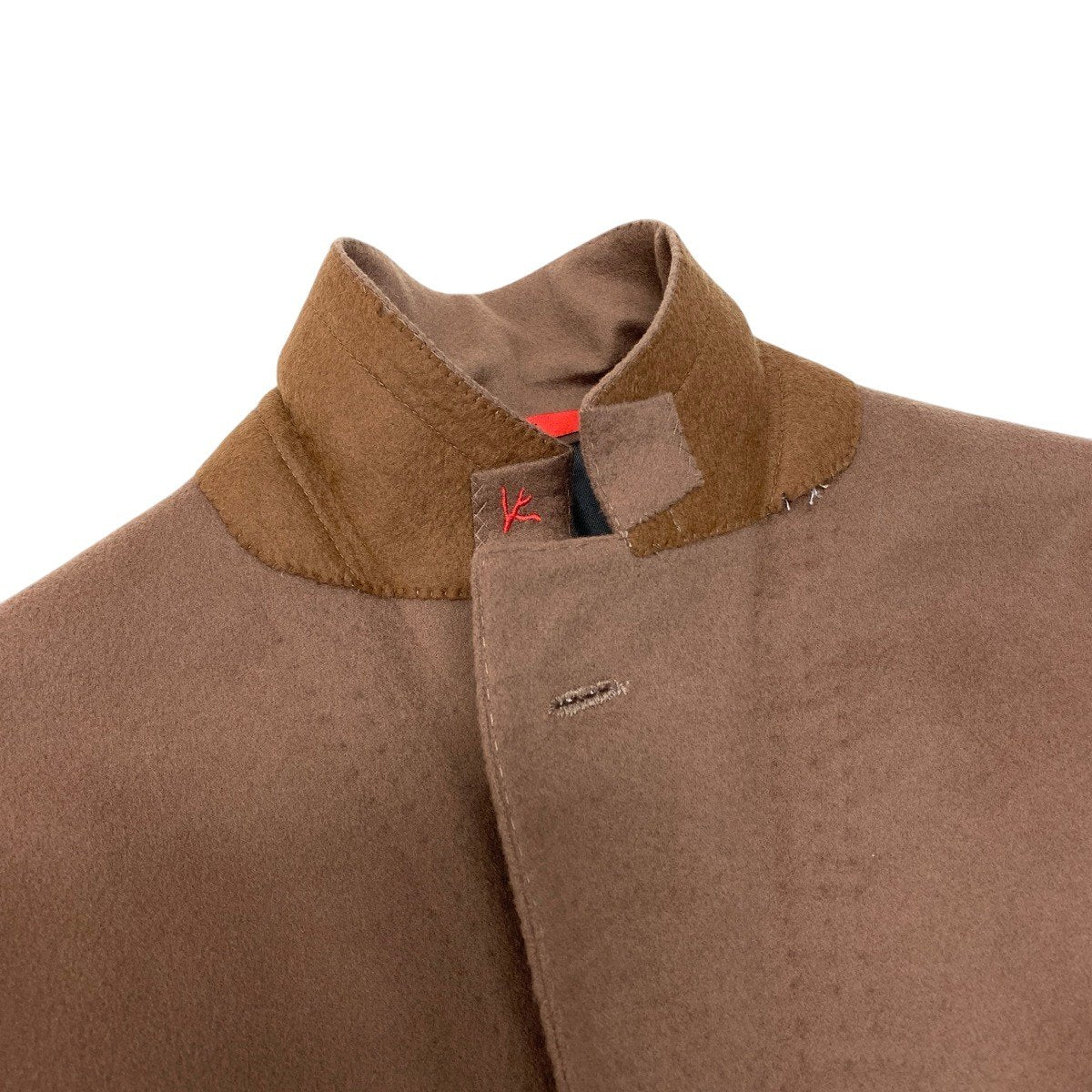 86g15《美品》 ISAIA イザイア 本切羽 ウールチェスターコート サイズ46 キャメルブラウン 最高級 ビジネスt18r