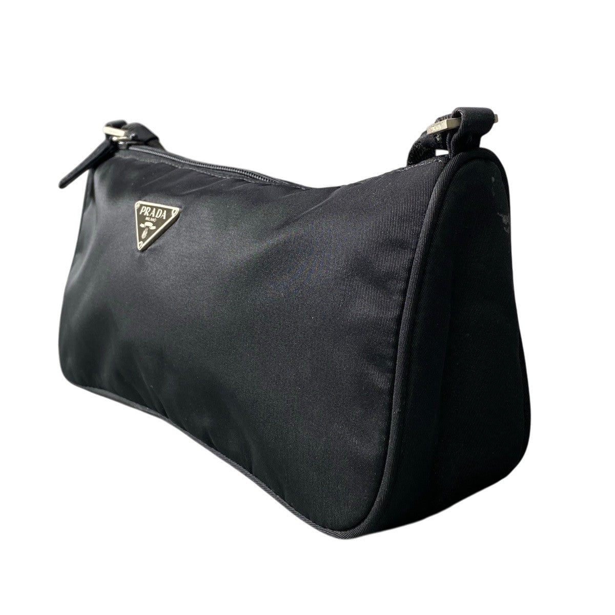 g31 PRADA アクセサリーポーチ ショルダーバッグ 三角ロゴプレート ナイロン ブラック ナイロン レディース 女性用ta1