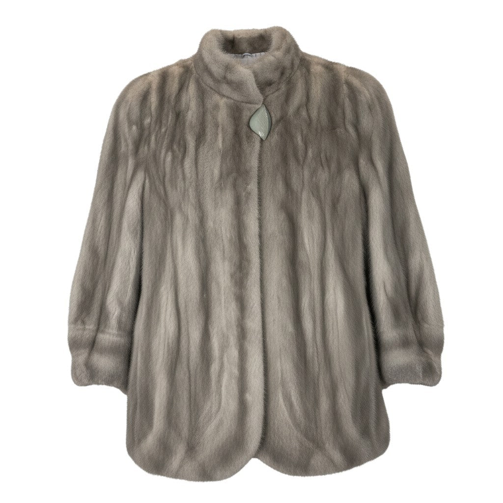 2h8 EMBA エンバ サファイアミンク ファーコート サイズ11 シルバーグレー 本毛皮 Sapphire Mink Fur Coatt18r