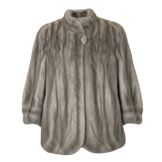 2h8 EMBA エンバ サファイアミンク ファーコート サイズ11 シルバーグレー 本毛皮 Sapphire Mink Fur Coatt18r