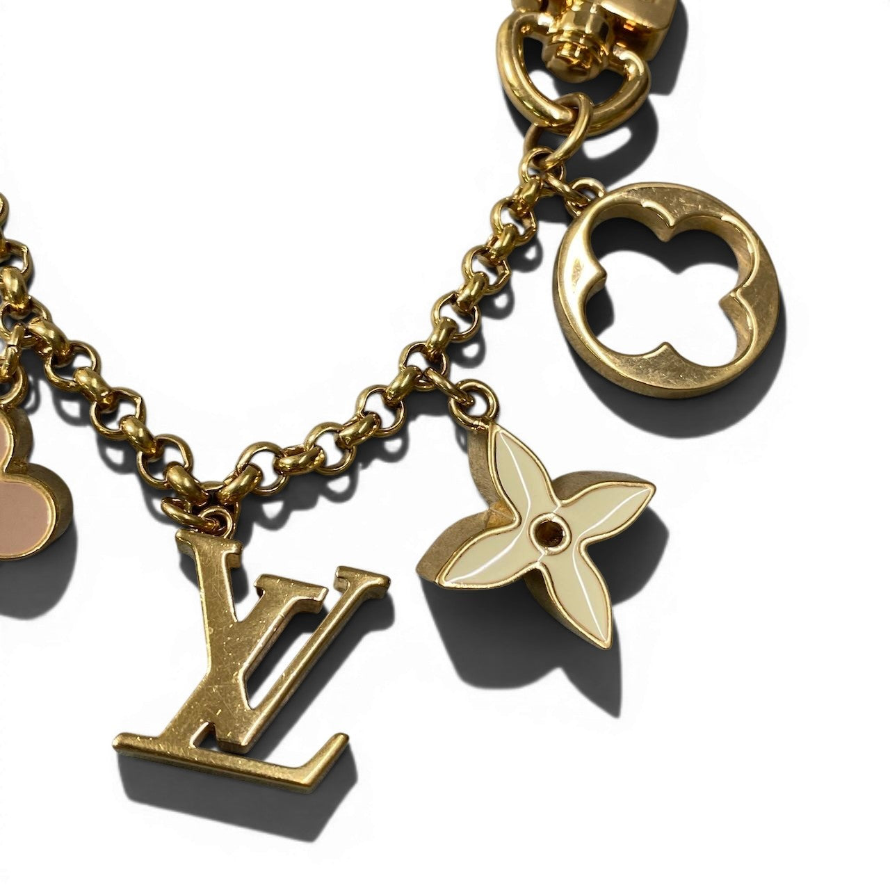 d16 LOUIS VUITTON ルイヴィトン M65111 フルールドゥ モノグラム バッグチャーム ゴールド メタルta1