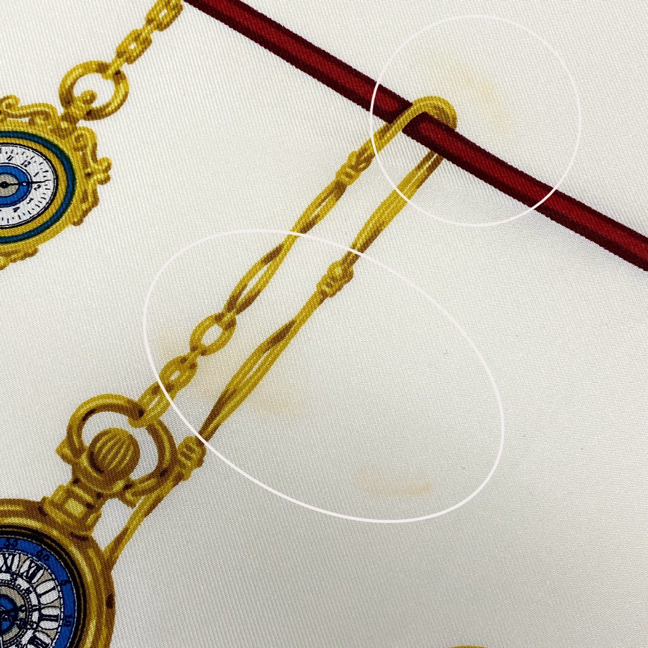 b20 GUCCI グッチ Pocket Watch Silk Scarf 懐中時計柄 スカーフ ネイビー ホワイト シルク100％ イタリア製t18r