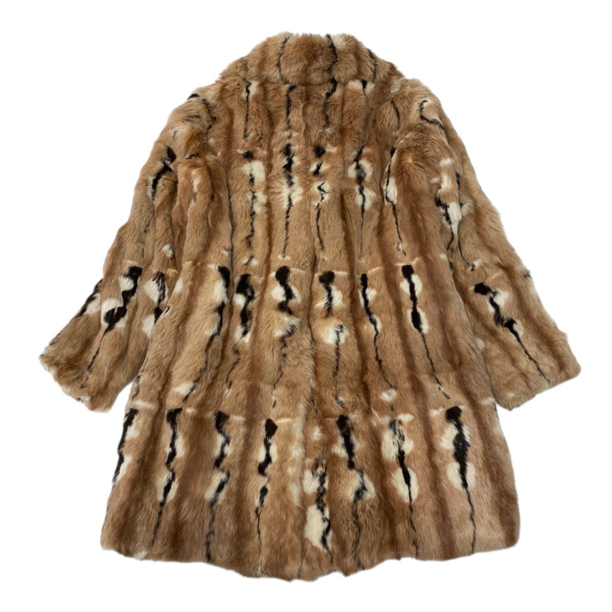 75i24 リアルファー ロングコート サイズF 茶系 本毛皮 Vintage Real Fur Long Coat ダブルt18r