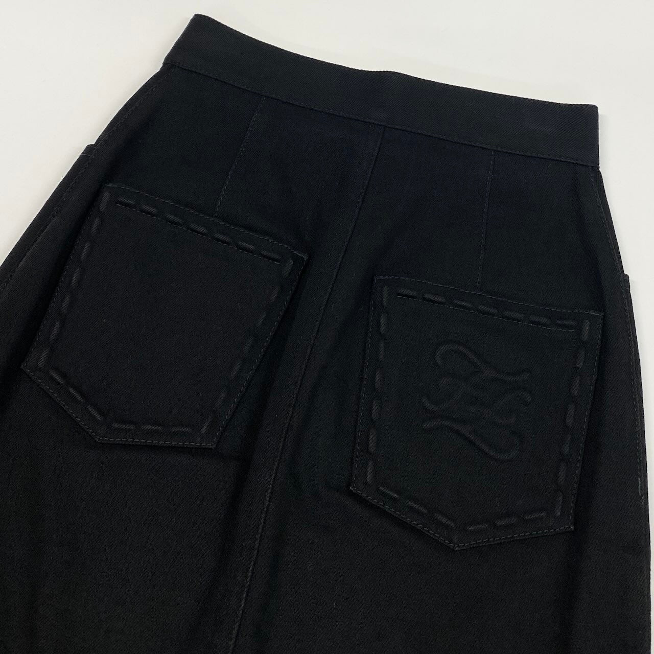 e11 FENDI タイトミニスカート コットンスカート イタリア製 12CPF-21-1224 36サイズ ブラック レディース 女性用k02i