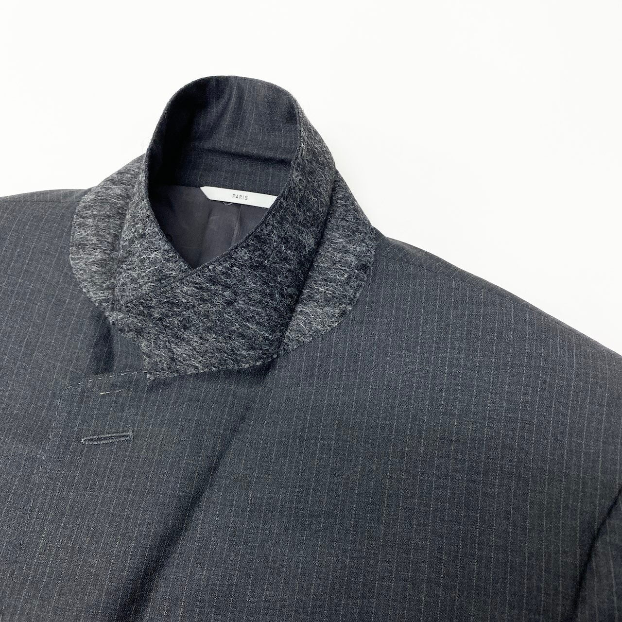 10c29 Christian Dior クリスチャンディオール スーツセットアップ テーラードジャケット スラックス ストライプ 46サイズ ダークグレー ウール100％ メンズ 男性用o07t