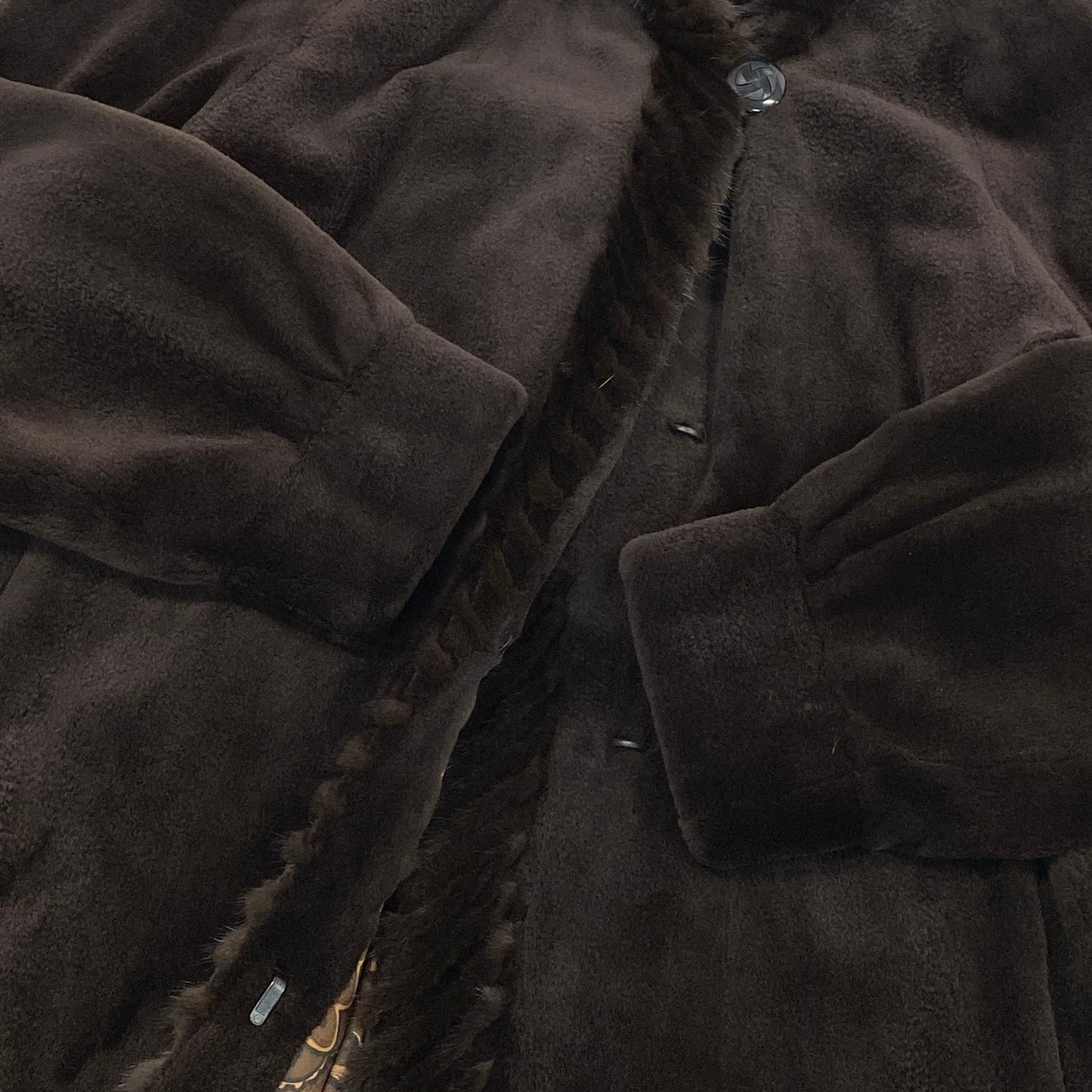 35L19 SAGA MINK サガミンク 銀サガ シェアードミンク フード付き 超ロングコート 丈108cm サイズF ブラウン 最高級本毛皮 MINK FURt18r