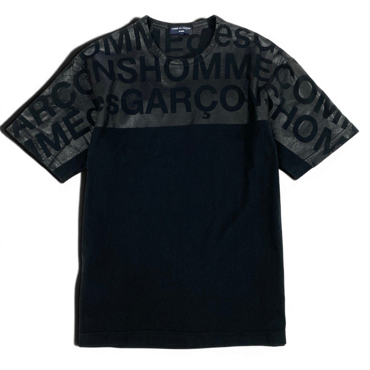 Af4 COMME des GARCONS HOMME コムデギャルソンオム ラバーコーディング ロゴTシャツ AD2004 サイズM ブラック メンズk02ik02i