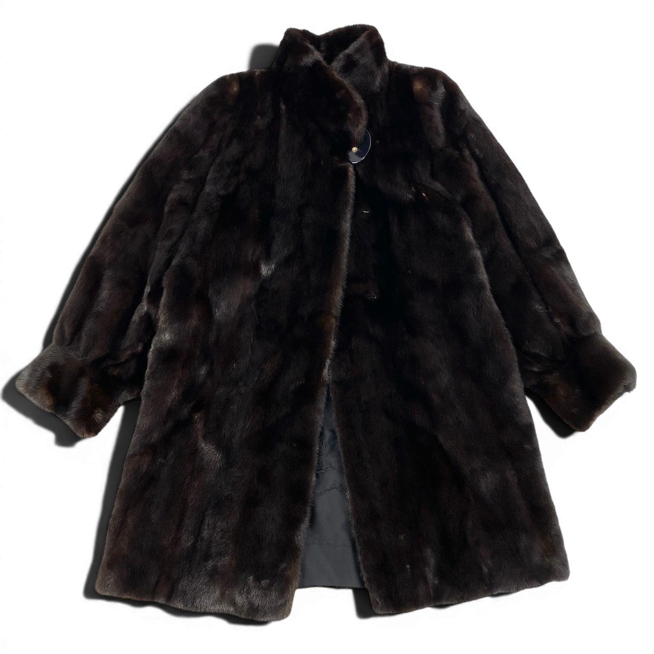 22e13 LONDON LABEL 1670 希少デザイン ダークミンク ロングコート サイズF ダークブラウン 最高級本毛皮 Mink Fur Long Coatt18r