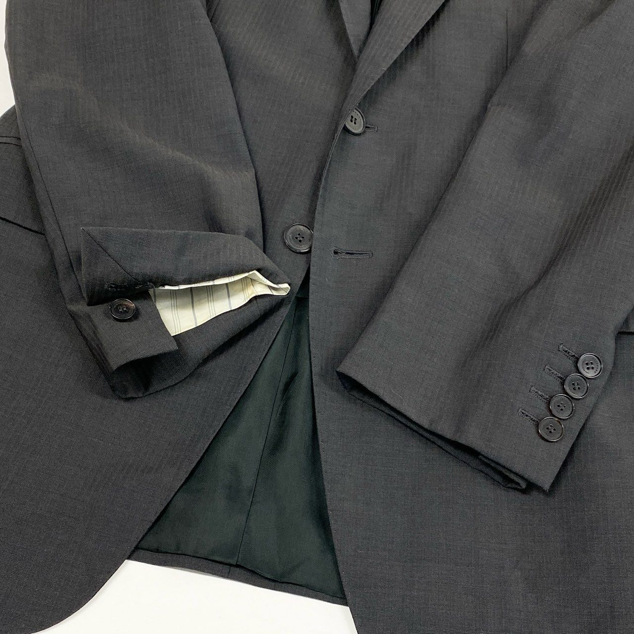 68L11 BURBERRY バーバリー イタリア製 コレクションライン テーラードジャケット ブレザー 46 チャコールグレー バージンウール メンズ 紳士服u02t
