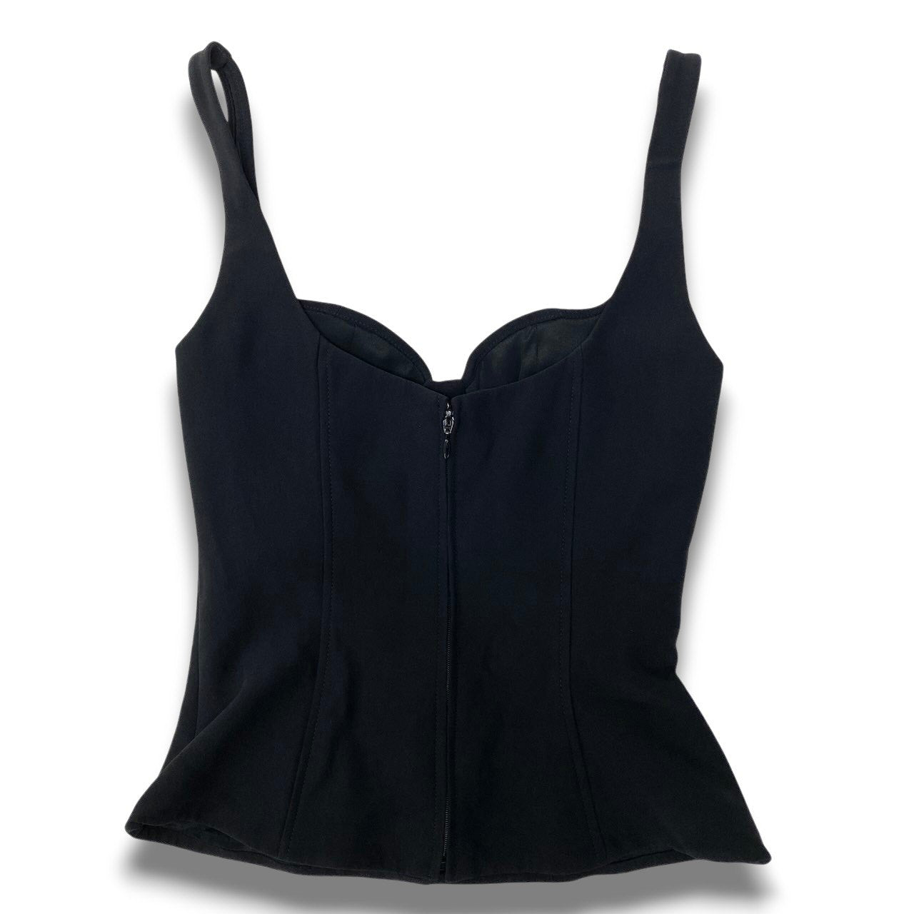 52c10 ALEXANDER McQUEEN アレキサンダーマックイーン 2012年 コルセット トップス 36 ブラック レディース イタリア製u02t