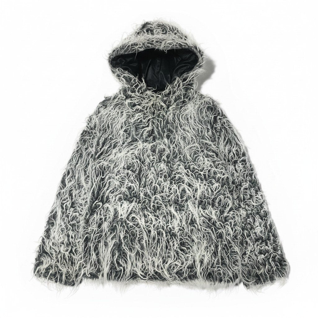 72c24 DIESEL ディーゼル Y2K リバーシブル ファーバーカー Vintage Reversible Fur Parka ブラック ヴィンテージ レアデザインt18r