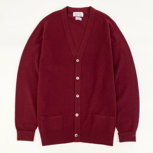 65g18 《美品》 Ballantyne バランタイン Vintage Cashmere Knit Cardigan カシミヤニットカーディガン 46 レッド ヴィンテージ スコットランド製