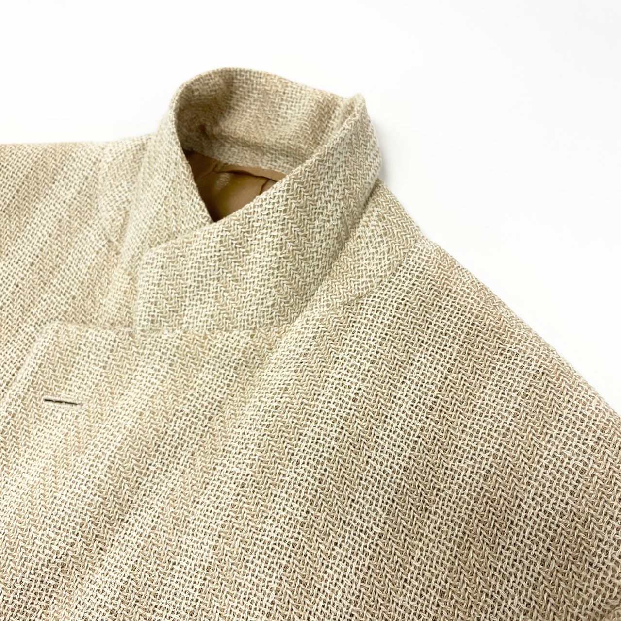 19k10 BRIONI ブリオーニ ウールリネン テーラードジャケット 48 ベージュ ブレザー フォーマル スーツt18r