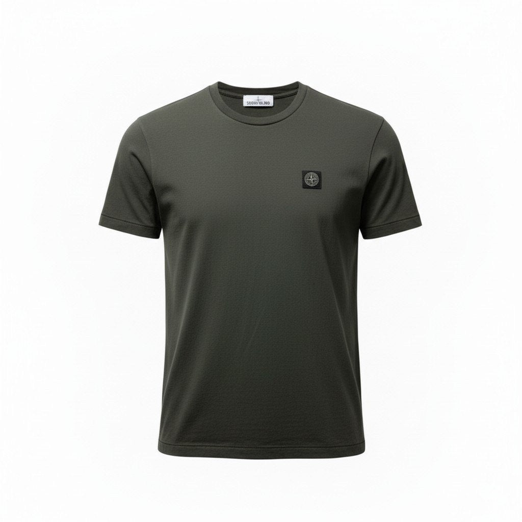 9c20 STONE ISLAND ストーンアイランド 2024 ロゴワッペン 半袖カットソー Tシャツ トップス XL グレー系 コットン メンズu02t