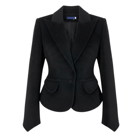 Ej22【極美品】GIVENCHY ウールジャケット テーラードジャケット フランス製 36サイズ ブラック アンゴラ100％ レディース 女性用k02i