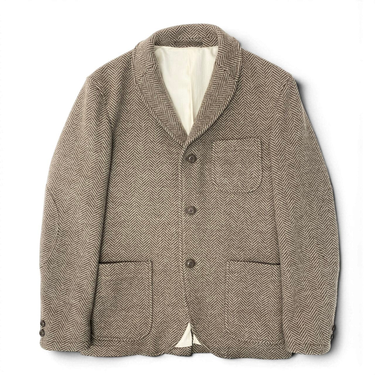 31e7 J.PRESS Jプレス ジェイプレス RED LABEL テーラードジャケット ウールジャケット ヘリンボーン サイズL ブラウン系 メンズ 紳士服u02t