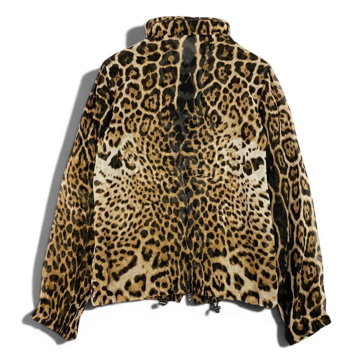 Eg23 【美品】YVESAINTLAURENT 2002年 トムフォード期 モンバサコレクション レオパード フーディー ブラウン ブラック シルク100％ レディース 女性用k02i