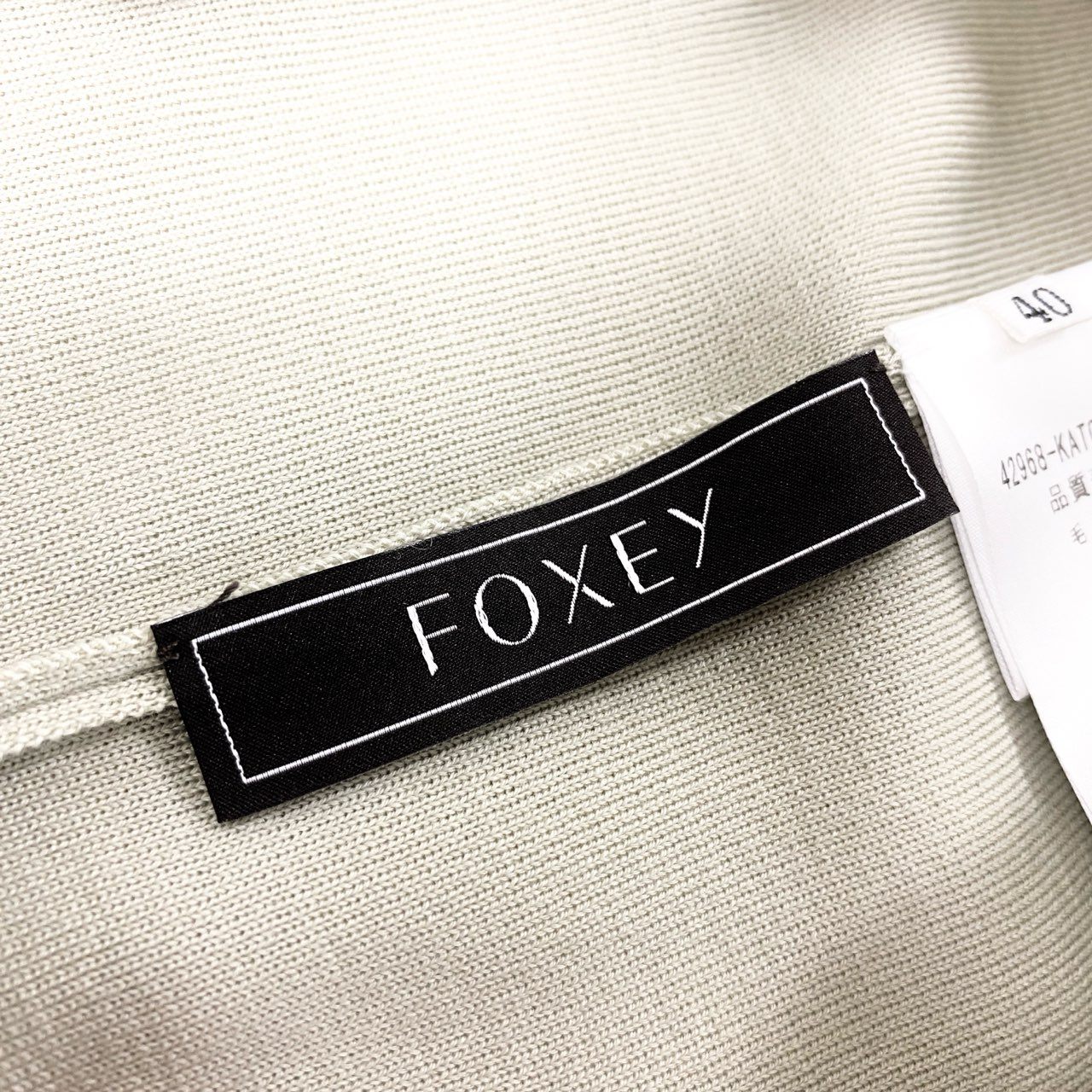 21k11 FOXEY フォクシー Plaisir プレジール 銀座本店限定カラー 半袖 ニットセーター レディース 女性用 40 パールグリーン ウール100％u02t