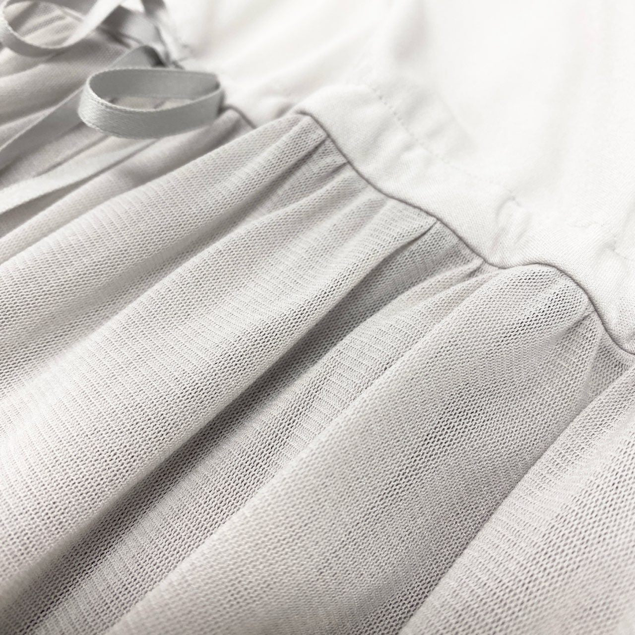 18k20《美品》 TOKUKO 1er VOL トクコプルミエヴォル ロングカーディガン メッシュ切替 ロングスリーブ レディース 女性用 9 ライトグレーu02t