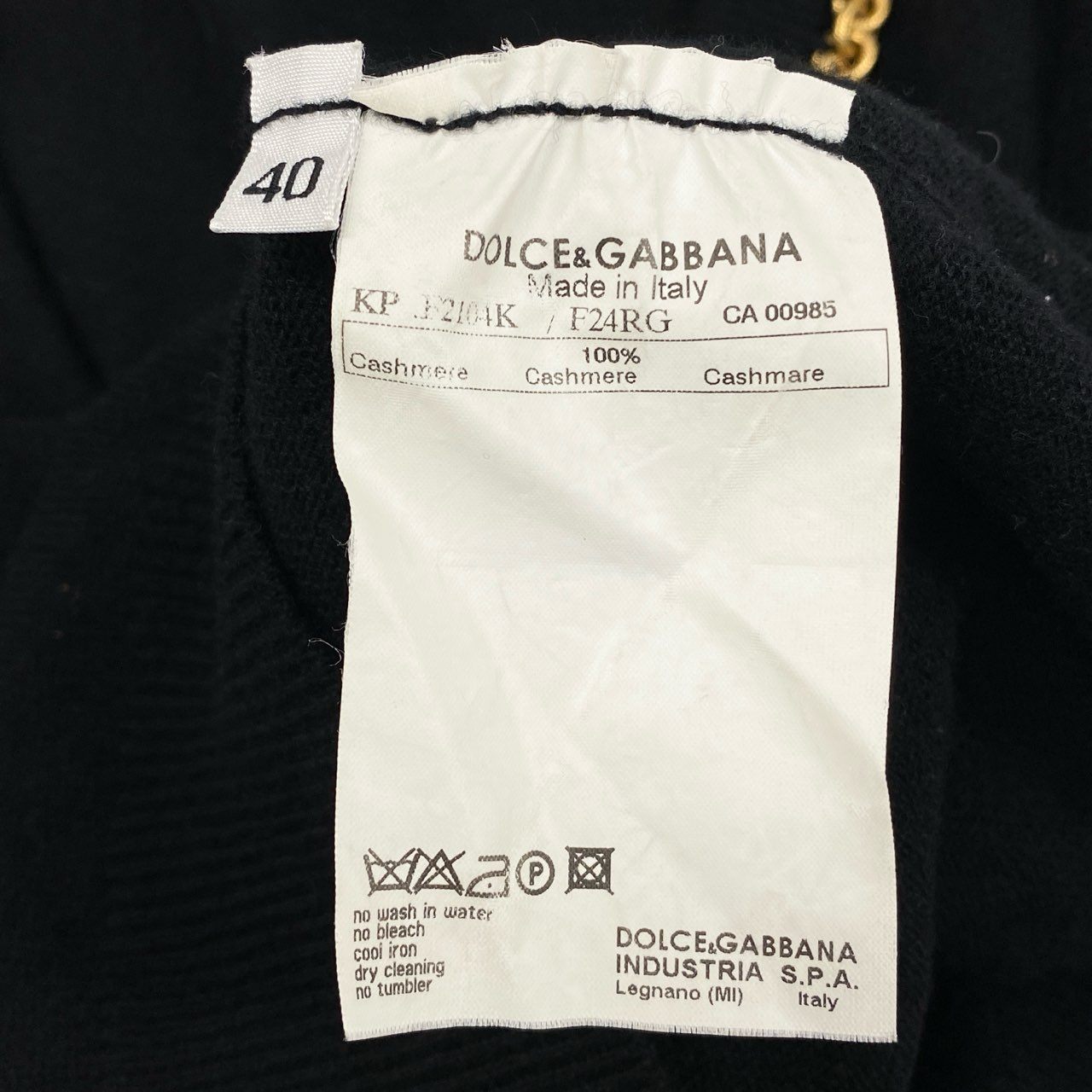 2L27 Dolce & Gabbana ドルチェアンドガッバーナ ドルガバ Gold Chain Tassel Cashmere 100% カシミヤセーターSweater Size 40 レディース 女性用k02i