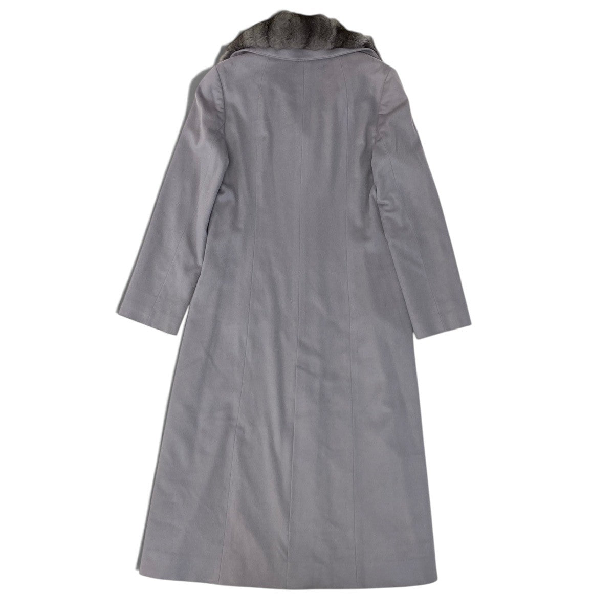 51i2 Rozenfur ローゼンファー カシミヤロングコート チンチラ 日本製 40サイズ グレー カシミヤ チンチラ レディース 女性用u02t