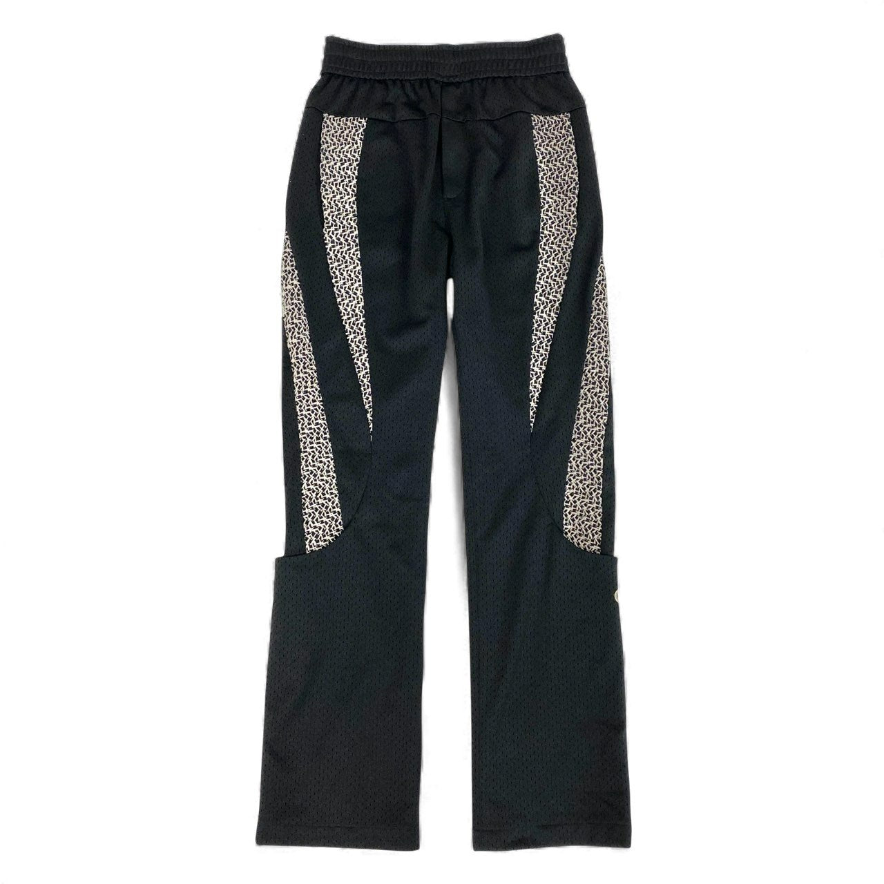 49L8 【美品】NAMESAKE ネイムセイク メッシュトラックパンツ ボトムス Sサイズ相当 ブラック アイボリー ポリエステル100％ メンズo07t