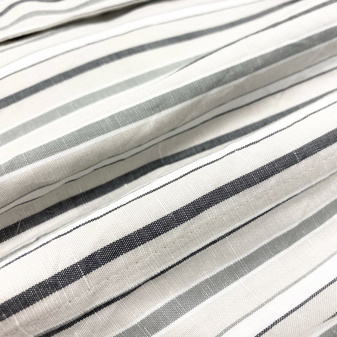 80k11 《美品》 MORABITO モラビト ノースリーブ リネンブレンド ストライプコート 38 ホワイトグレー ワンピースt18r