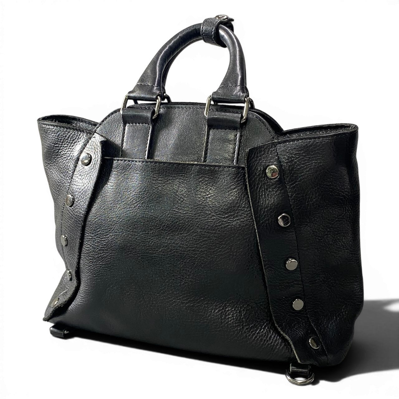 g11 Vivienne Westwood ヴィヴィアンウエストウッド センターオーブ レザーハンドバッグ Center ORB Hand Bag ブラック レザーt18r