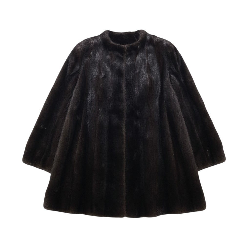 30i21 Etude マホガニーミンク ファーコート サイズ13 ダークブラウン 本毛皮 Mink Fur Coat リアルファー ノーカラーt18r