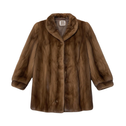 73i19 SAGA MINK サガミンク デミバフミンク ファーコート サイズ11 茶系 本毛皮 Mink Fur Coat リアルファーt18r