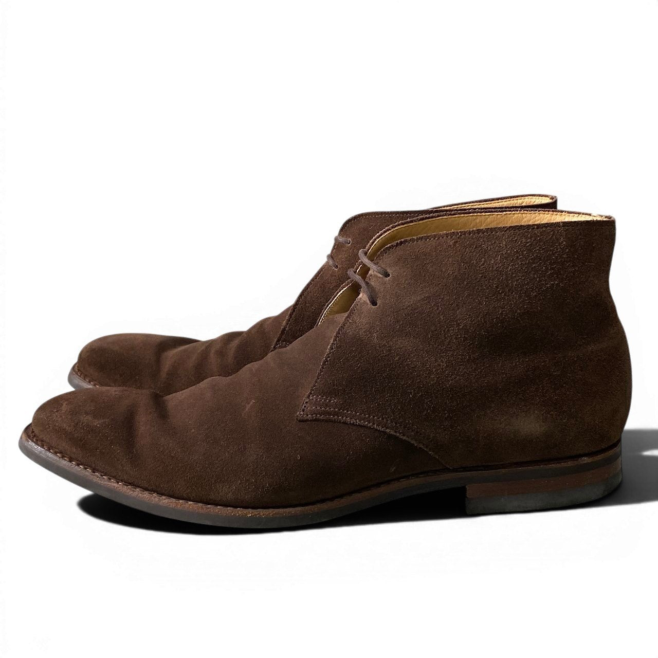 2f10 CROCKETT & JONES クロケットアンドジョーンズ TETBURY テットベリー チャッカブーツ スウェードレザー シューズ サイズ9 ブラウン メンズ 紳士靴u02t
