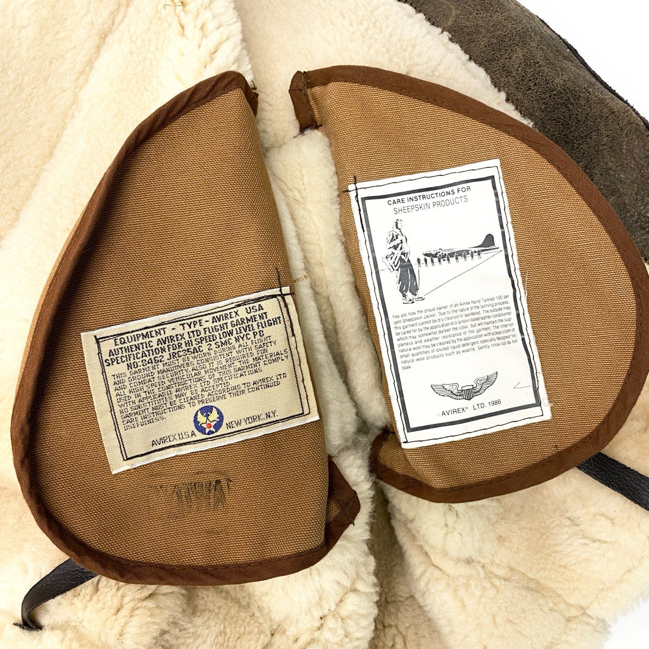 52c14 AVIREX アヴィレックス B-3 フライトジャケット ムートン 33H5595 32 ブラウン Flight Jacket アメカジt18r