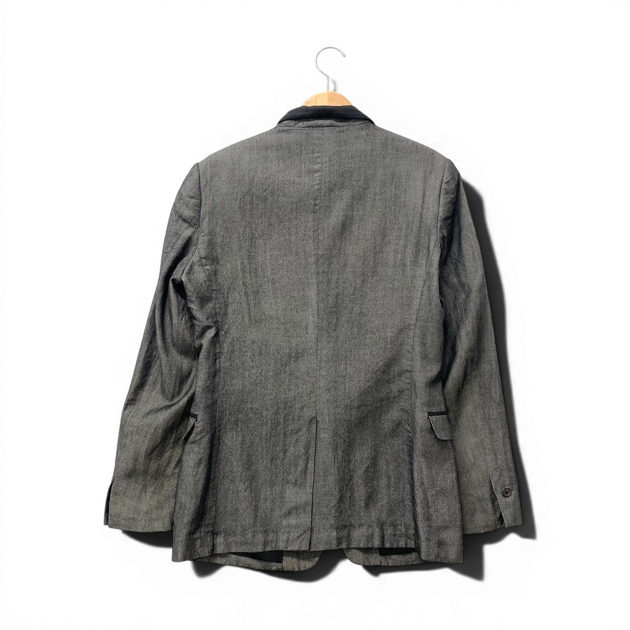 22f17 PS Paul Smith ピーエス ポールスミス ショールカラー ジャケット タキシード リネンブレンド バイカラー サイズM  ブラック メンズ 紳士服o07t